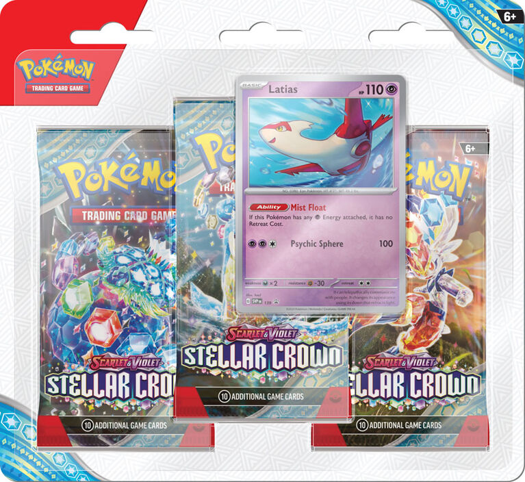 Blíster de 3 Sobres - Pokémon Stellar Crown Inglés - Imagen 2